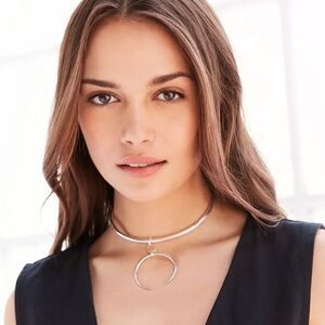 Luv AJ Crescent Choker Necklace
